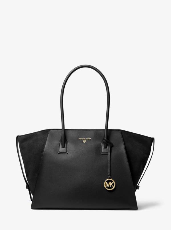 Damske Prenosná Taška Michael Kors Avril Extra-Large Leather Top-Zip Čierne - Kabelky Michael Kors Nejlevnejsi | MUNJA-8752